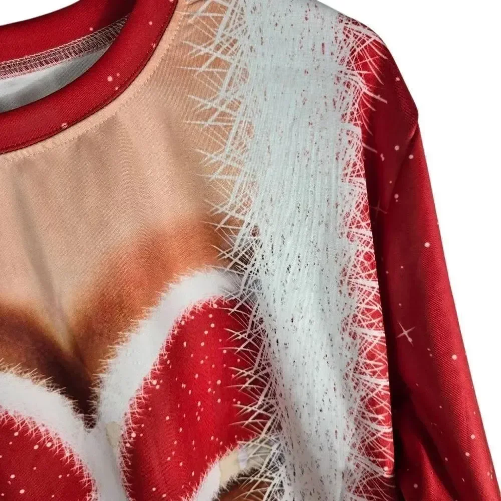 SHEIN Red Santa Illusion Crew Neck Sweater